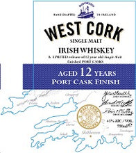 Load image into Gallery viewer, WEST CORK IRISH WHISKEY SINGLE MALT 12 YEAR PORT CASK FINISH 750 ML (6)