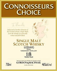 LEDAIG SCOTCH SINGLE MALT 18 YEAR CONNOISSEURS CHOICE BY GORDON & MACPHAIL 750 ML (6)