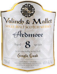 ARDMORE SCOTCH SINGLE MALT 8 YEAR BY VALINCH & MALLET 750 ML (6)
